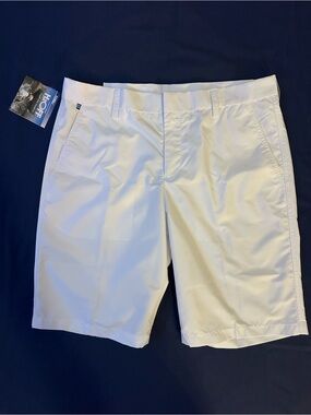 NWT J.Lindeberg True Regular Micro Twill Golf Shorts | White | Size 34
